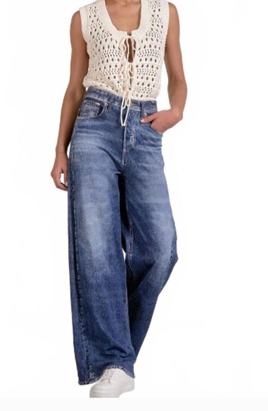 NEW ELAN joy sweatpant jeans in denim wash S
